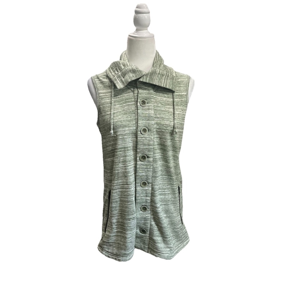 Matilda Jane Size XS Green Heather Vest Outdoors Hiking Camping Zip Pockets